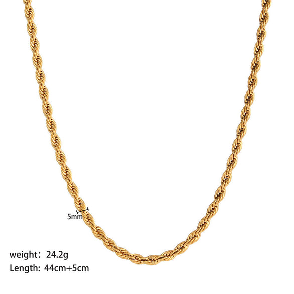 IG Style Chain Geometric Stainless Steel PVD Cloating Necklaces