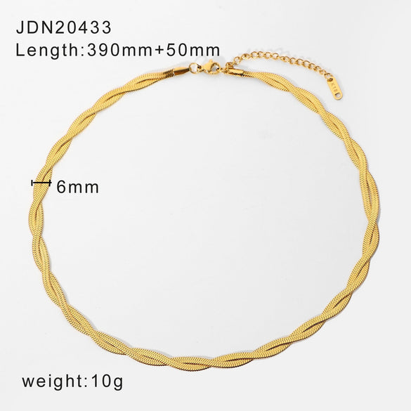 IG Style Chain Geometric Stainless Steel Electroplating Necklaces