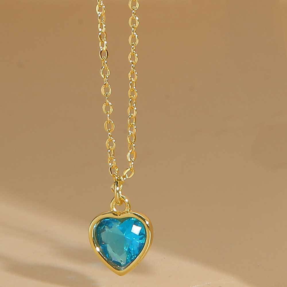 Cross-border exclusive for zircon love fashion OL pendant clavicle chain independent station new heart design versatile necklace women