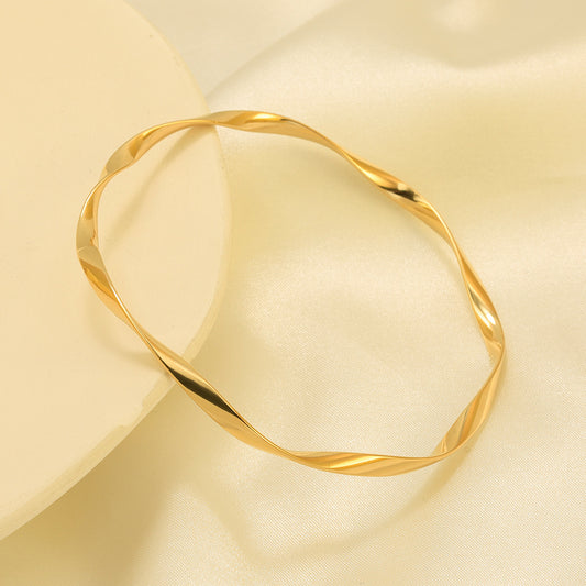 Elegant Geometric Stainless Steel Plating Bangle