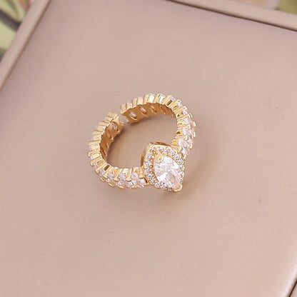 18k Fashion Vintage Copper Micro-inlaid Zircon Rainbow Ring Wholesale Gooddiy