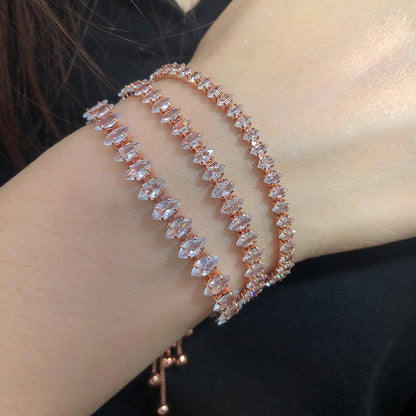 Simple Style Eye Copper Inlay Zircon Bracelets 1 Piece