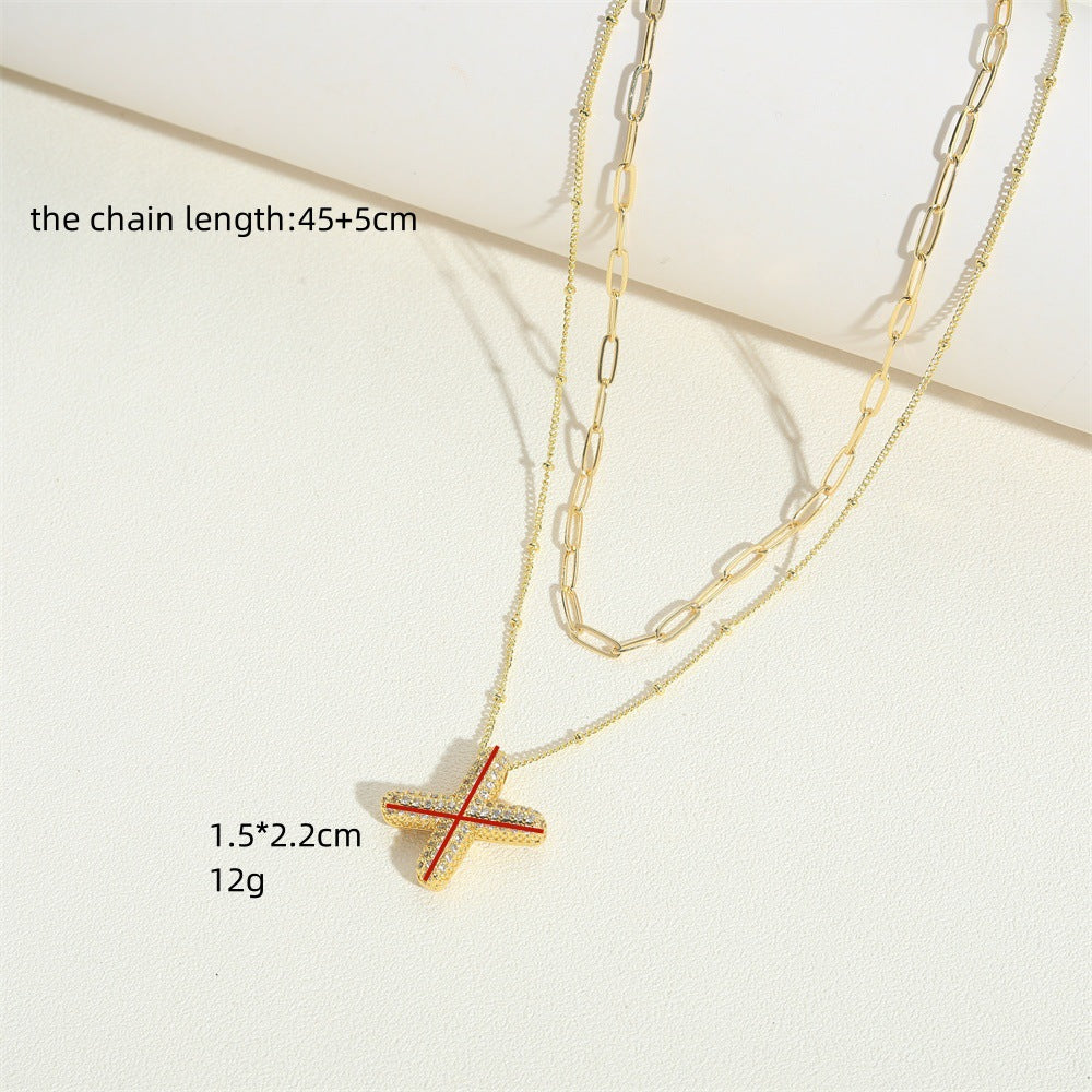 European and American new simple light luxury retro 26 initials pendant clavicle chain niche fashion design necklace women