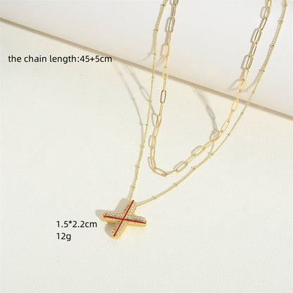 European and American new simple light luxury retro 26 initials pendant clavicle chain niche fashion design necklace women