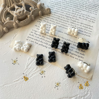 1 Pair Cute Bear Plastic Resin Women's Earrings