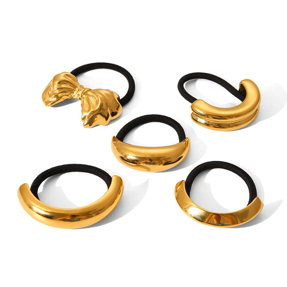 IG Style Bowknot Stainless Steel Electroplating Hair Ties