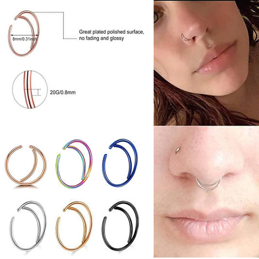 Simple Style Solid Color Stainless Steel Plating Nose Ring 1 Piece