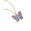 Copper Plated 14K Real Gold Color Dripping Oil Butterfly Pendant Necklace Women's Ins Personalized Design Shell Zircon Clavicle Chain