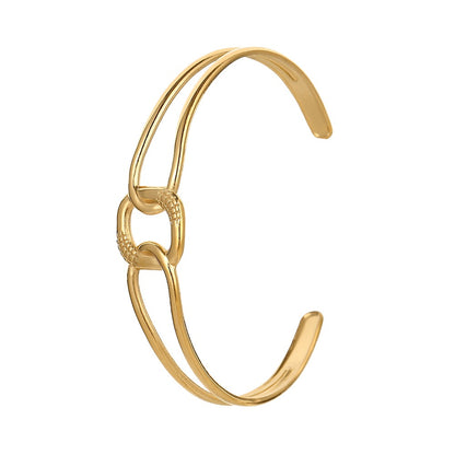 Simple Style Geometric Eye Stainless Steel Plating Bangle 1 Piece