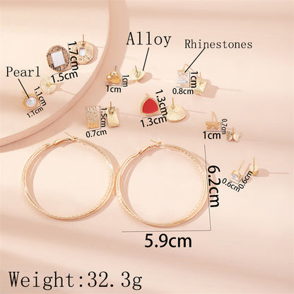 Fashion Geometric Alloy Plating Artificial Pearls Women's Earrings 1 Set