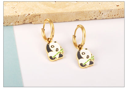 Fashion Animal Stainless Steel Plating Dangling Earrings 1 Pair