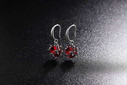 1 Pair Simple Style Geometric Inlay Sterling Silver Zircon Earrings