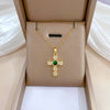 Minimalist Geometric Titanium Steel Diamond Inlay Necklaces