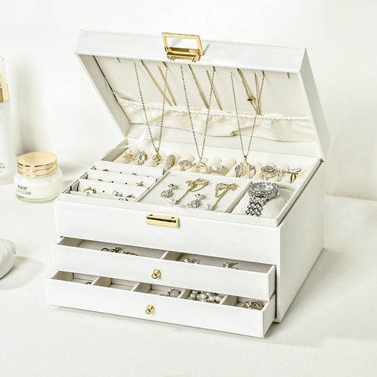 Multifunctional jewelry box Household multi-layer drawer type anti-oxidation large-capacity earrings, earrings, jewelry storage box