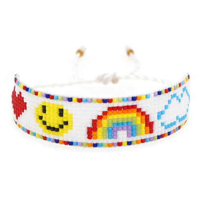 Simple Miyuki Beads Weaving Blue Sky And White Clouds Rainbow Bracelet Female