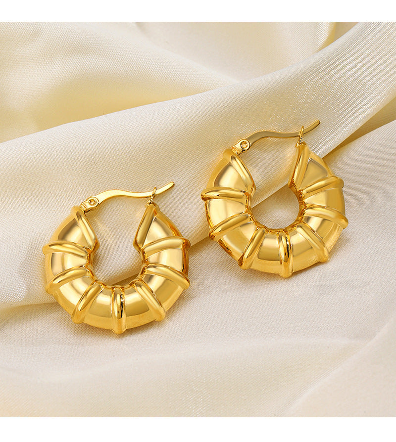 1 Pair Retro Geometric Plating Stainless Steel Earrings