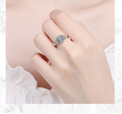 Glam Shiny Geometric Copper Plating Inlay Zircon White Gold Plated Open Rings