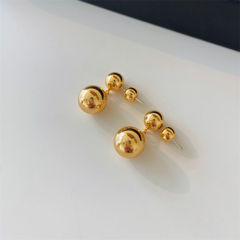 Elegant Retro Solid Color Agate Tiger Eye Brass Plating Gold Plated Women's Earrings