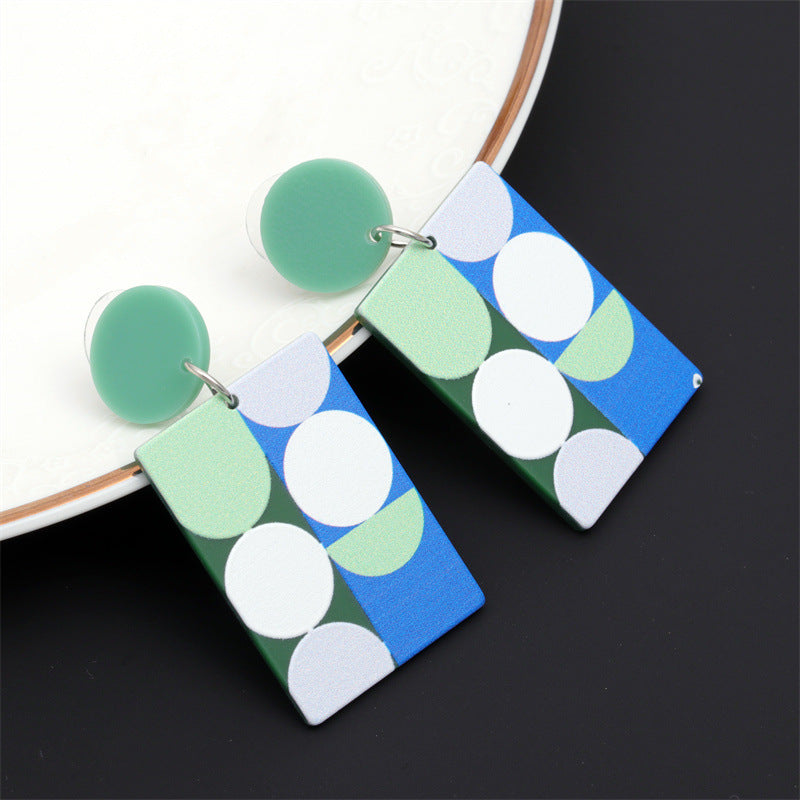 Women's Men's Fashion Geometric Acrylic Earrings No Inlaid Drop Earrings