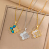 Minimalist Round Geometric Titanium Steel Electroplating Necklaces