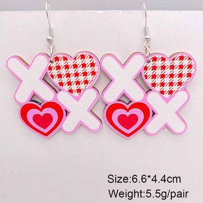 1 Pair Elegant Streetwear Geometric Letter Wood Earrings