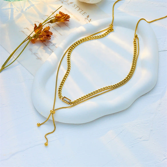 Korean Chain Titanium Steel Electroplating Necklaces
