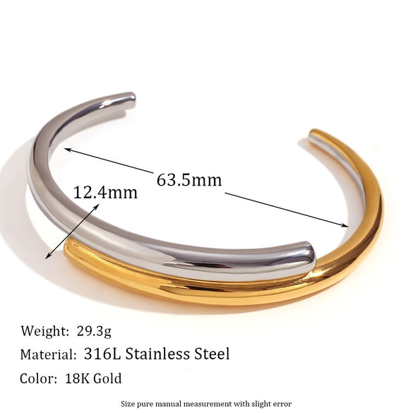 Minimalist Circle Stainless Steel 18K Gold Plated Bangles