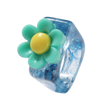 Cute Flower Resin Ring Wholesale Jewelry Gooddiy