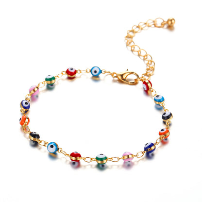 Novelty Eye Alloy Beaded Plating Anklet 1 Piece