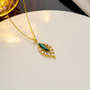 Quadrilateral Geometric Titanium Steel 18K Gold Plated Necklaces