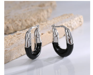 1 Pair Commute U Shape Enamel Plating Copper Earrings