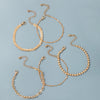 Simple Thick Chain Geometric Leaf Airplane Bracelet 4 Piece Set