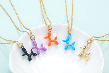 Solid Color Cute Cartoon Puppy Decor Necklace Multicolors