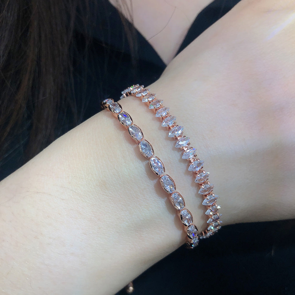 Fashion Eye Copper Zircon Bracelets In Bulk