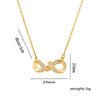 Number Letter Text Titanium Steel 18K Gold Plated Necklaces