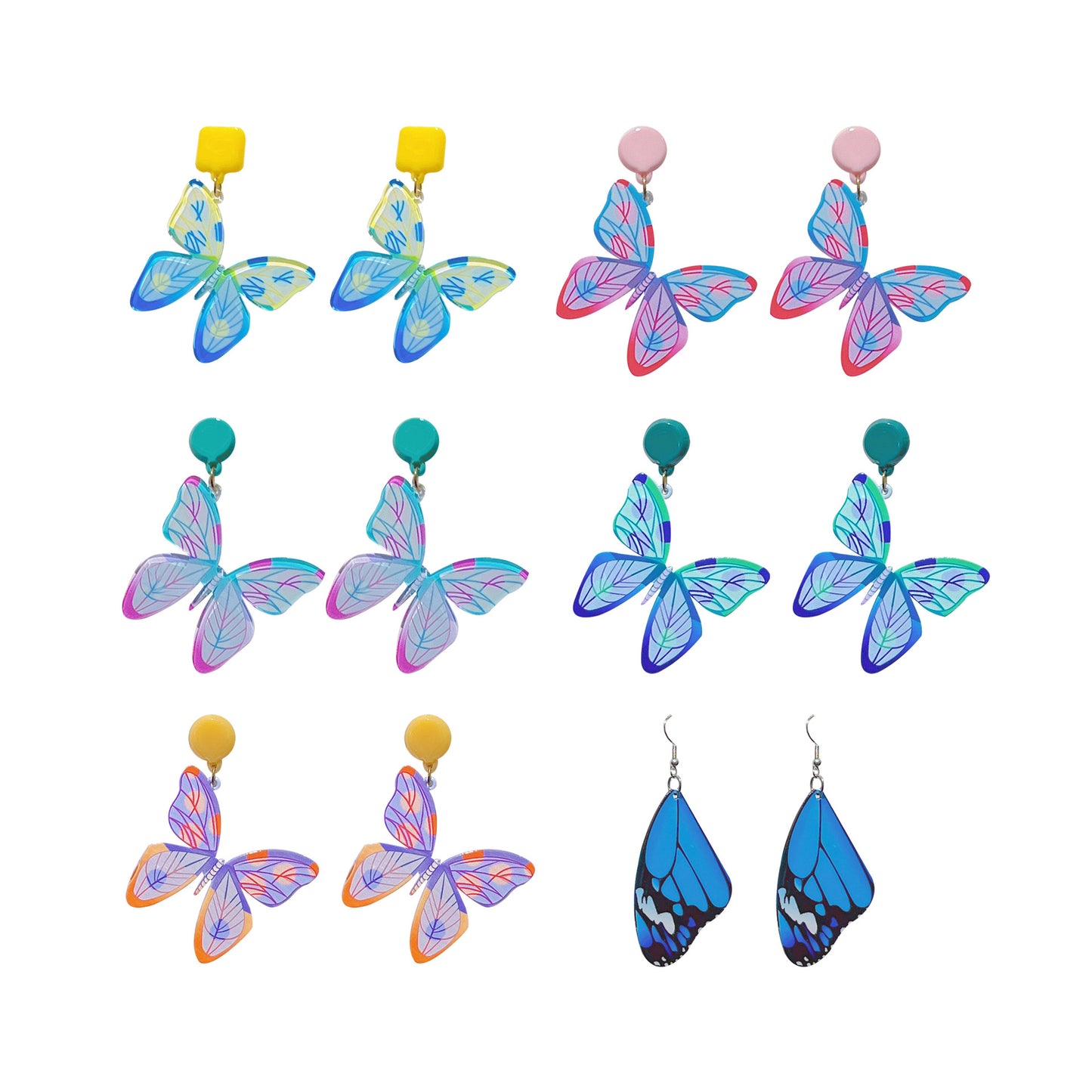 1 Pair Sweet Butterfly Arylic Epoxy Women's Drop Earrings