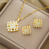 Minimalist Round Geometric Titanium Steel Electroplating Necklaces