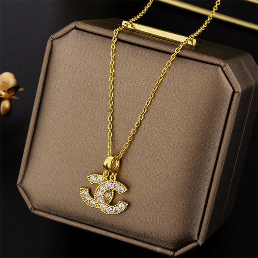 Geometric Titanium Steel 18K Gold Plated Necklaces