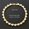 Hip-hop Heart Shape Alloy Inlay Rhinestones Unisex Bracelets Necklace 1 Piece