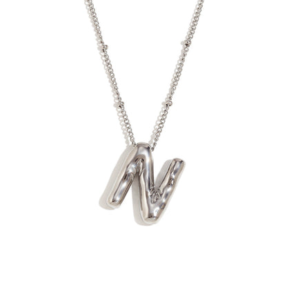 Fashion Letter Number Text Stainless Steel 18K Gold Plated Necklaces