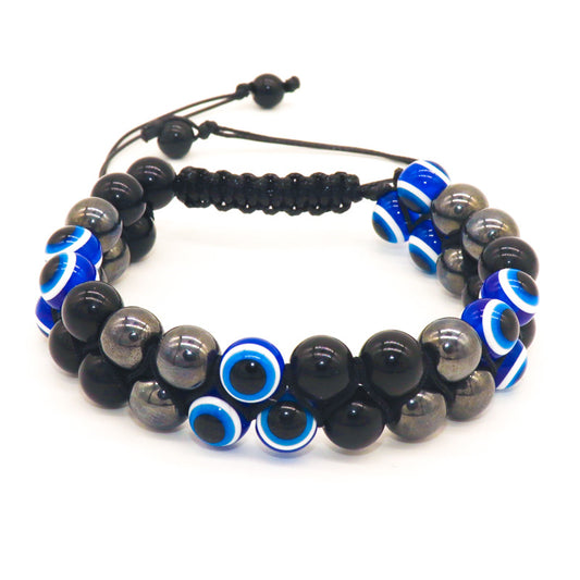 Retro Devil's Eye Volcanic Rock Agate Unisex Bracelets 1 Piece