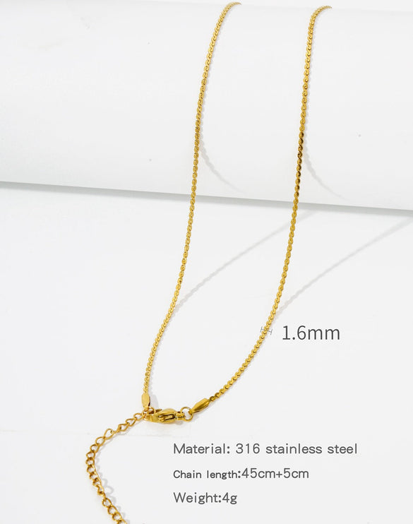 Natural Celestial Stainless Steel Electroplating Necklaces