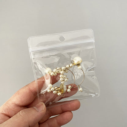 Spot INS sealed bag wholesale portable small jewelry earrings storage finishing transparent plastic PVC self-sealing bag