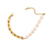 Casual Pearl Geometric Stainless Steel 18K Gold Plated Necklaces