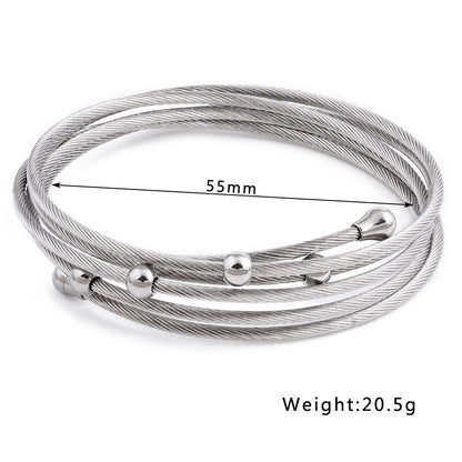 Titanium Steel Simple Style Geometric Bangle