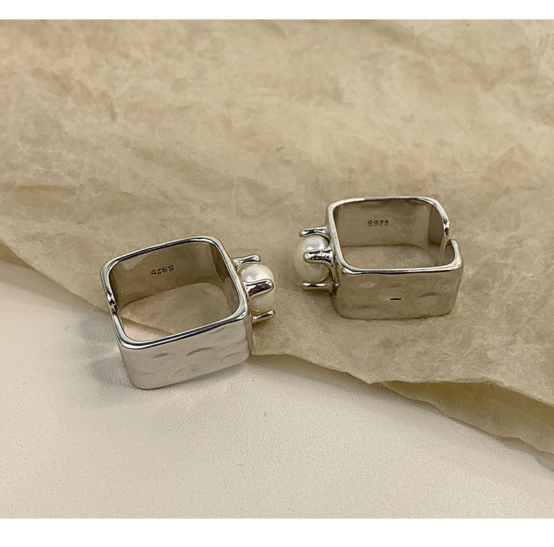 Simple Style U Shape Solid Color Sterling Silver Plating Open Rings