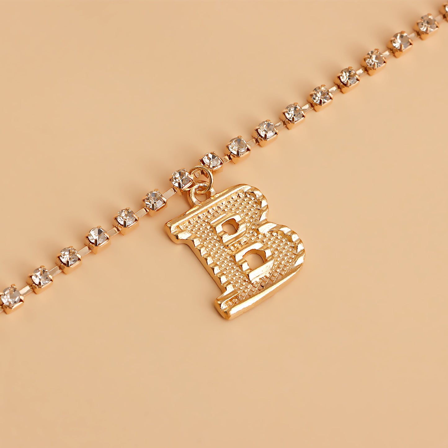 Fashion Letter Metal Rhinestones Waist Chain