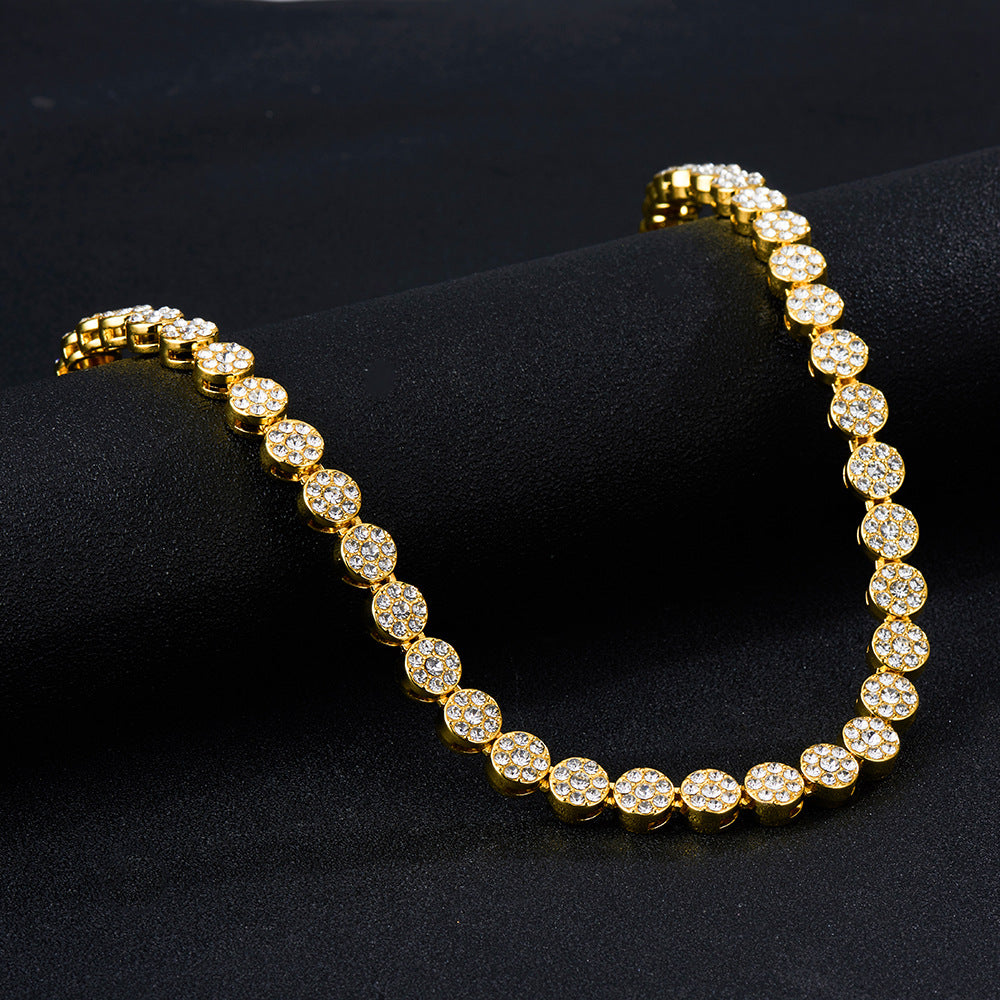 Hot Selling Product Bar Miami Hip Hop Cuban Necklace 9.5mm Round Bling Anklet Bracelet Manufacturer