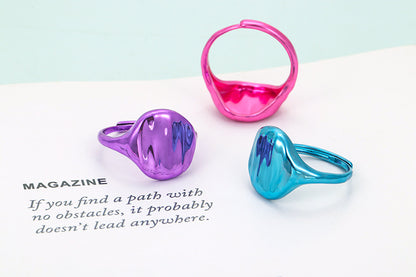 Fashion Solid Color Copper Plating Rings 1 Piece