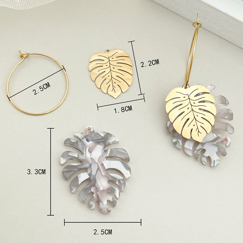 Fashion Leaf Stainless Steel Plating Earrings 1 Pair